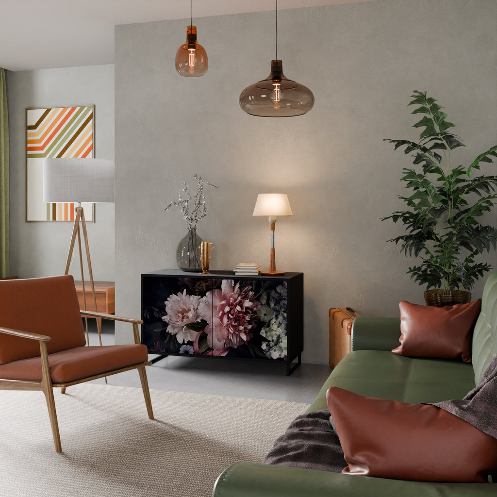 PURE BLOSSOM 2-Door Sideboard in Black Finish