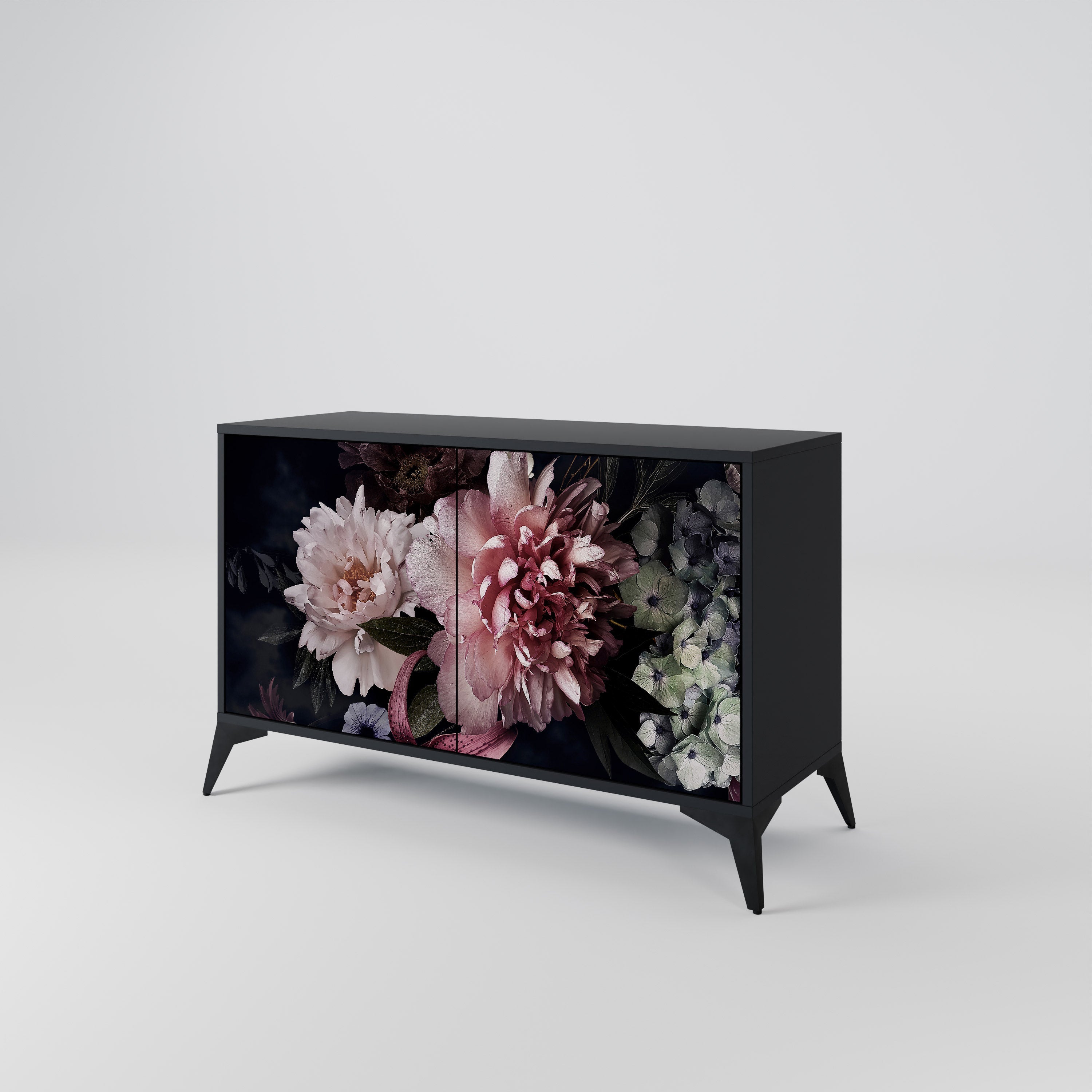 PURE BLOSSOM 2-Door Sideboard in Black Finish