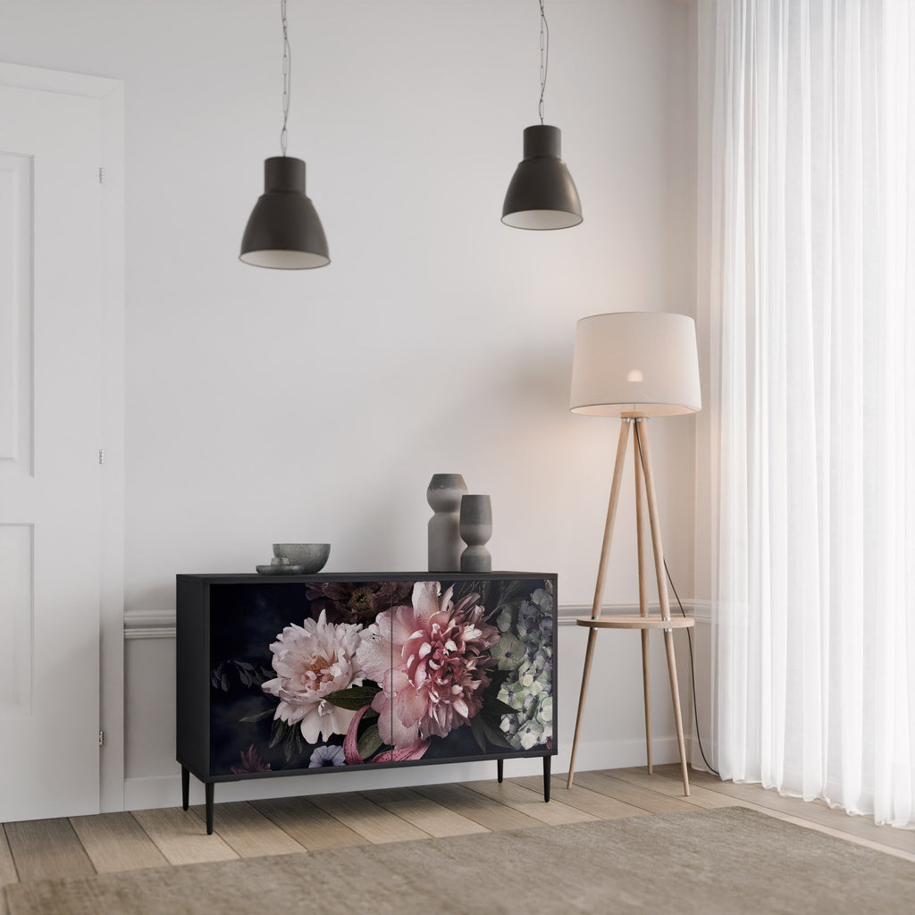 PURE BLOSSOM 2-Door Sideboard in Black Finish