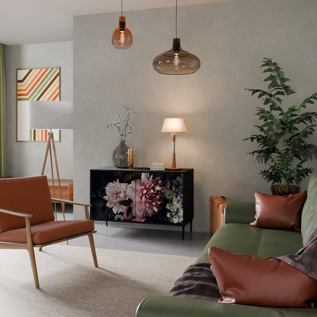 PURE BLOSSOM 2-Door Sideboard in Black Finish