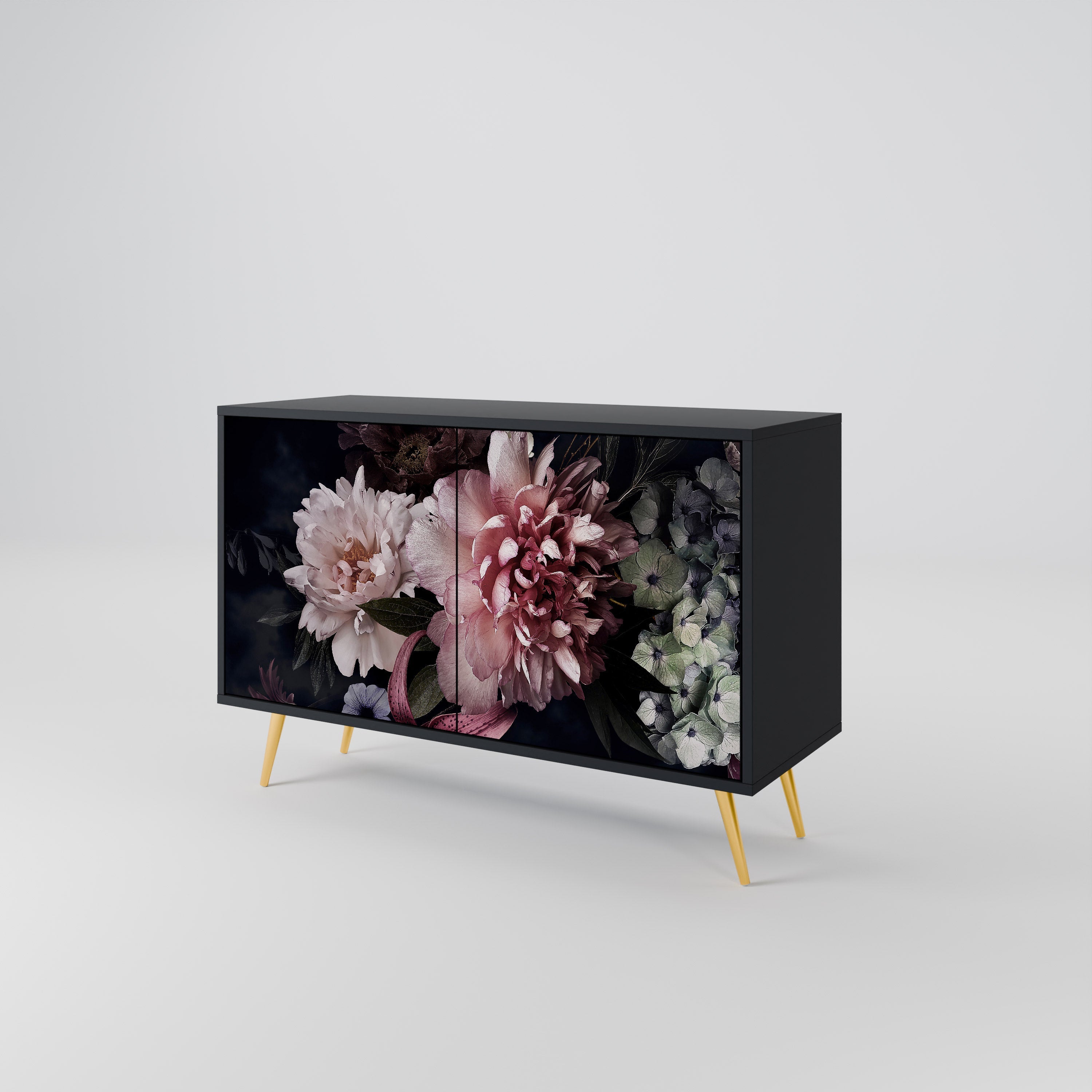 PURE BLOSSOM 2-Door Sideboard in Black Finish