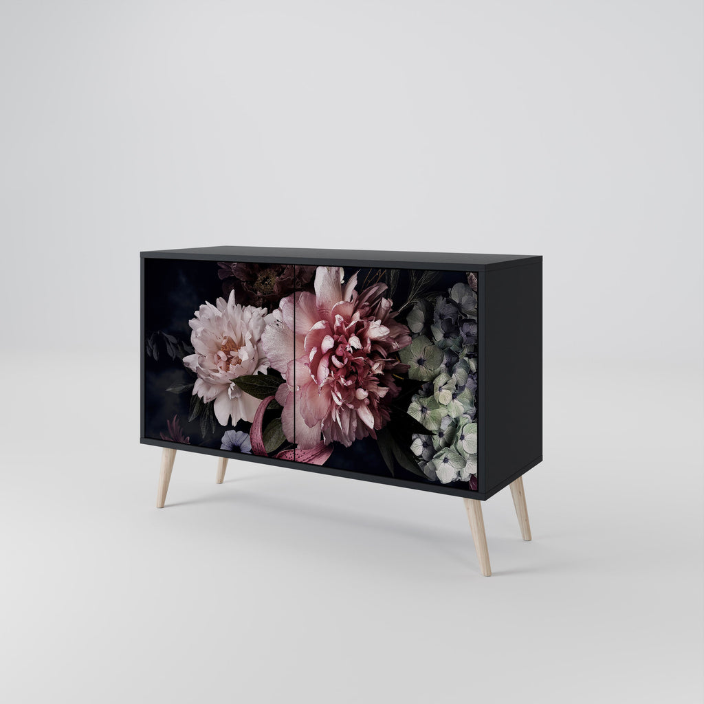 PURE BLOSSOM 2-Door Sideboard in Black Finish