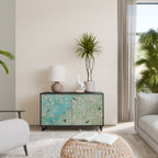 BLOOMING CHARM Aparador de 2 Portas em Acabamento Preto