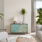 BLOOMING CHARM Aparador de 2 Portas em Acabamento Preto