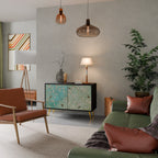 BLOOMING CHARM Aparador de 2 Portas em Acabamento Preto