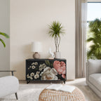 LUSH ELEGANCE Aparador de 2 Portas em Acabamento Preto