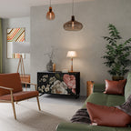 LUSH ELEGANCE Aparador de 2 Portas em Acabamento Preto