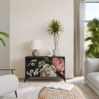 LUSH ELEGANCE Aparador de 2 Portas em Acabamento Preto