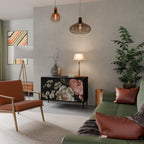 LUSH ELEGANCE Aparador de 2 Portas em Acabamento Preto