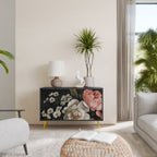 LUSH ELEGANCE Aparador de 2 Portas em Acabamento Preto