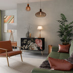 LUSH ELEGANCE Aparador de 2 Portas em Acabamento Preto