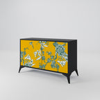 YELLOW CHINOISERIE 2-Door Sideboard in Black Finish