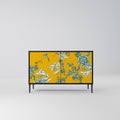 YELLOW CHINOISERIE 2-Door Sideboard in Black Finish