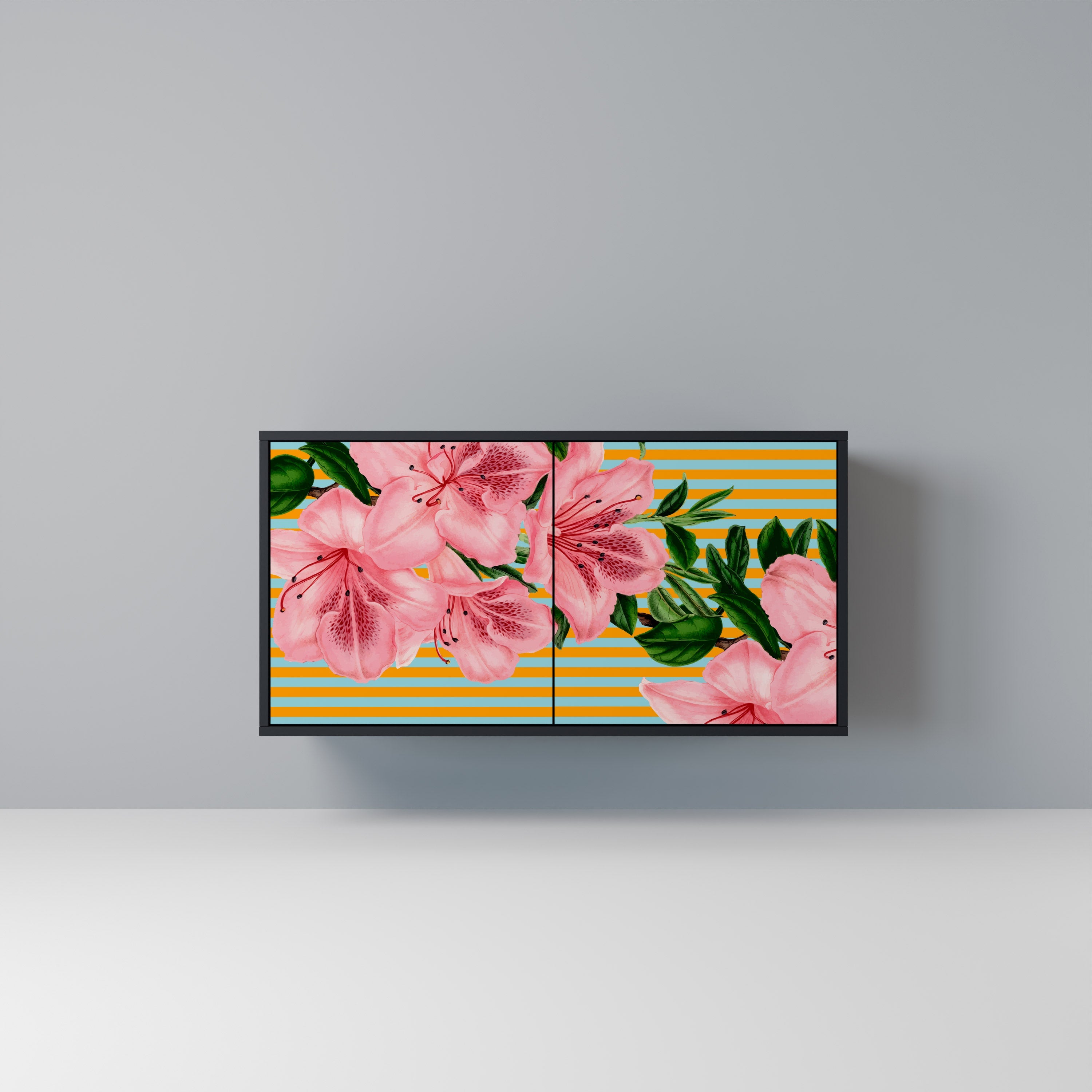 FRAGILE BEAUTY Aparador de 2 Portas em Acabamento Preto