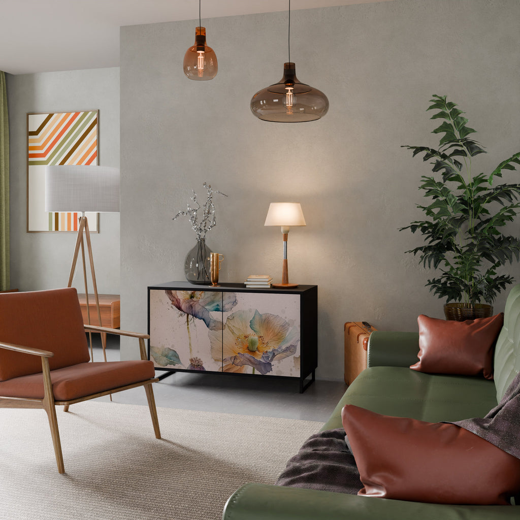 SOFTEN POPPY 2-Door Sideboard in Black Finish