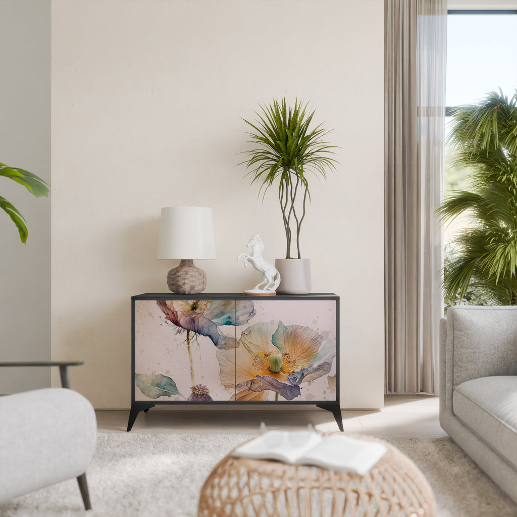 SOFTEN POPPY 2-Door Sideboard in Black Finish