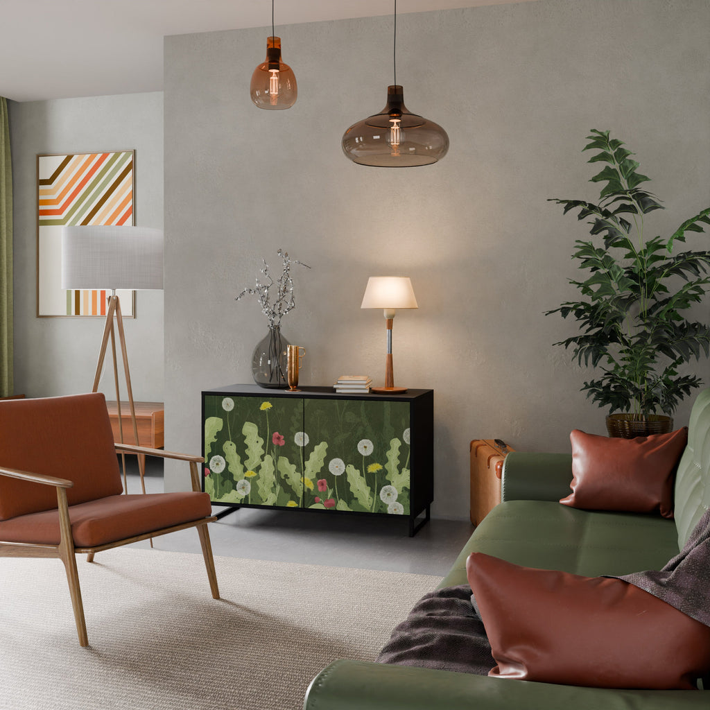 DANDELION AMUSE Aparador de 2 Portas em Acabamento Preto