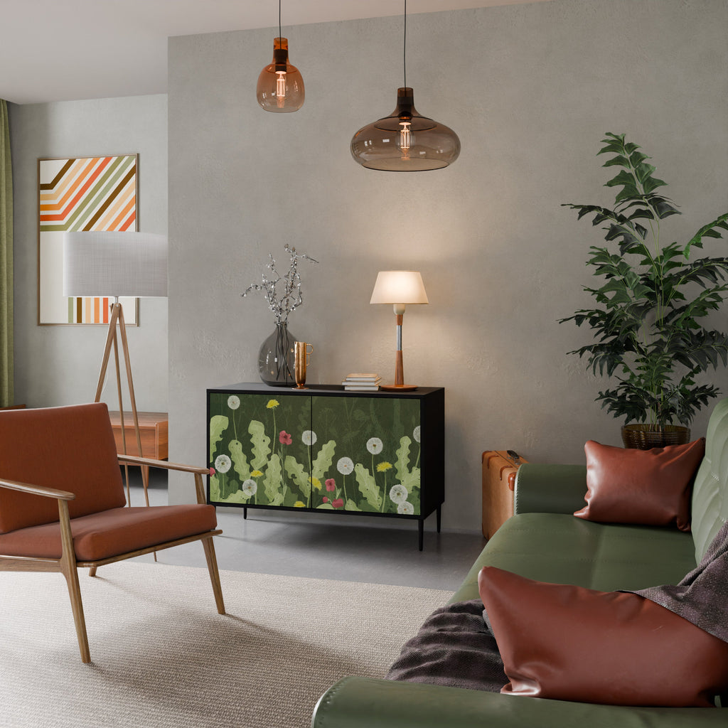 DANDELION AMUSE Aparador de 2 Portas em Acabamento Preto