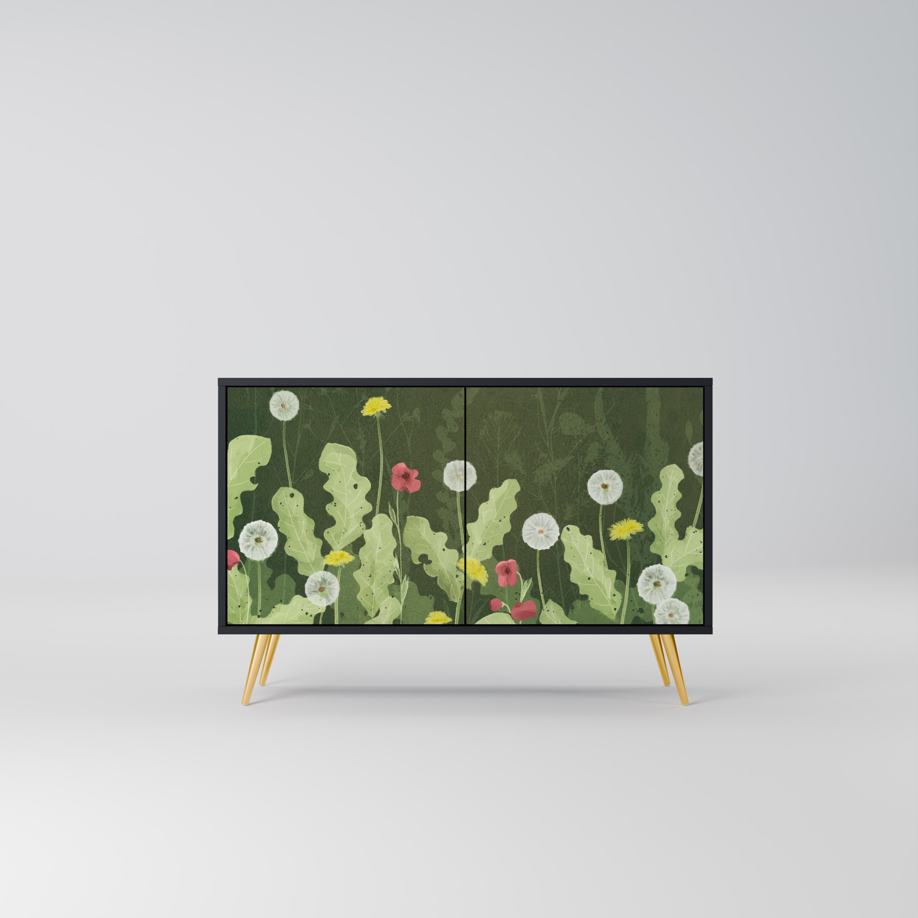 DANDELION AMUSE Aparador de 2 Portas em Acabamento Preto