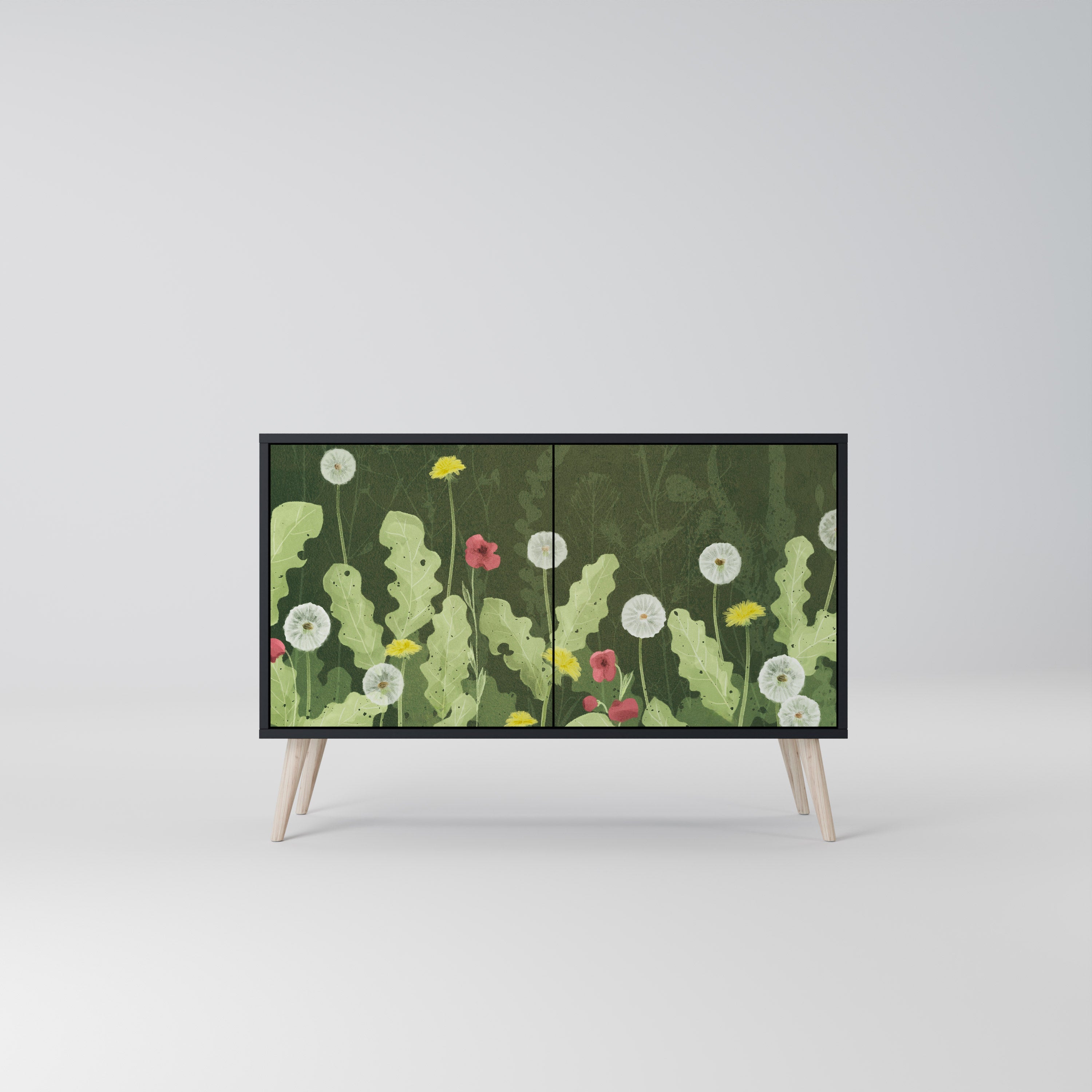 DANDELION AMUSE Aparador de 2 Portas em Acabamento Preto