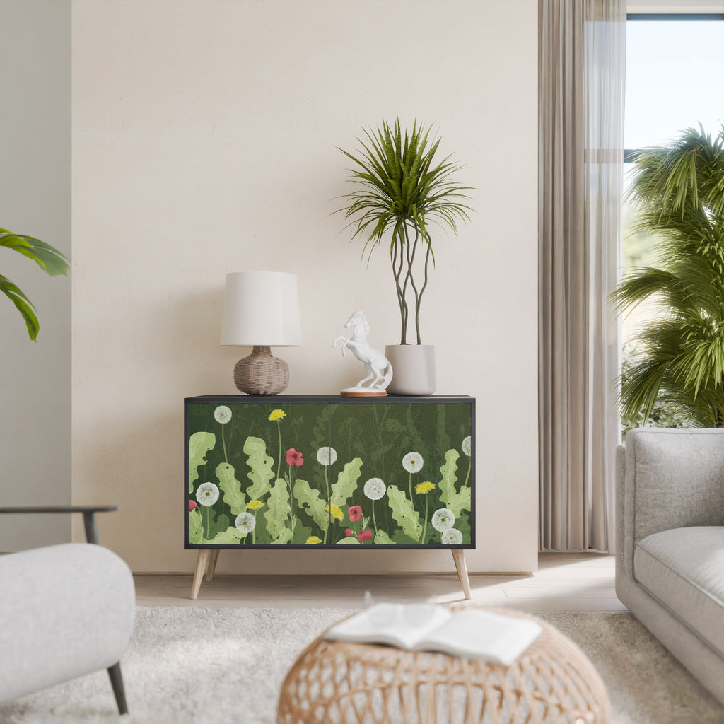 DANDELION AMUSE Aparador de 2 Portas em Acabamento Preto