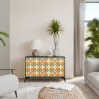 FLORAL DECOR 2-Door Sideboard in Black Finish