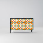 FLORAL DECOR 2-Door Sideboard in Black Finish