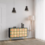 FLORAL DECOR 2-Door Sideboard in Black Finish