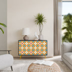 FLORAL DECOR 2-Door Sideboard in Black Finish