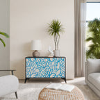 BLOOMY MORNING Aparador de 2 Portas em Acabamento Preto