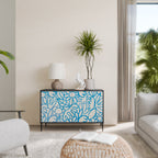 BLOOMY MORNING Aparador de 2 Portas em Acabamento Preto