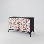 FLOWERS AND STRAWBERRIES 2-Door Sideboard in Black Finish