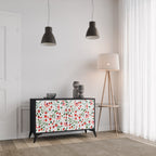 FLOWERS AND STRAWBERRIES 2-Door Sideboard in Black Finish