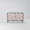FLOWERS AND STRAWBERRIES 2-Door Sideboard in Black Finish