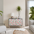 FLOWERS AND STRAWBERRIES 2-Door Sideboard in Black Finish