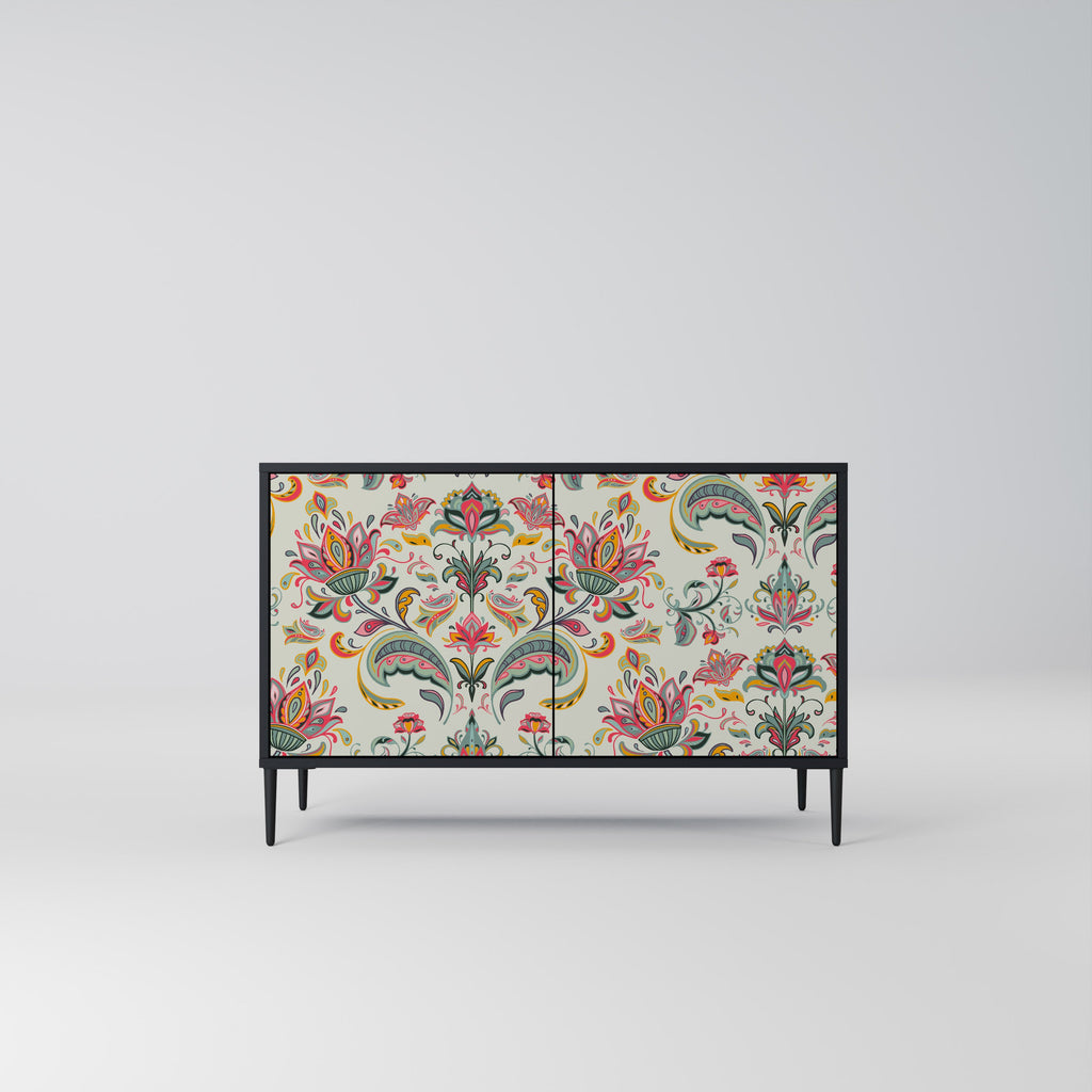 ORGANIC FOLKLORE Aparador de 2 Portas em Acabamento Preto