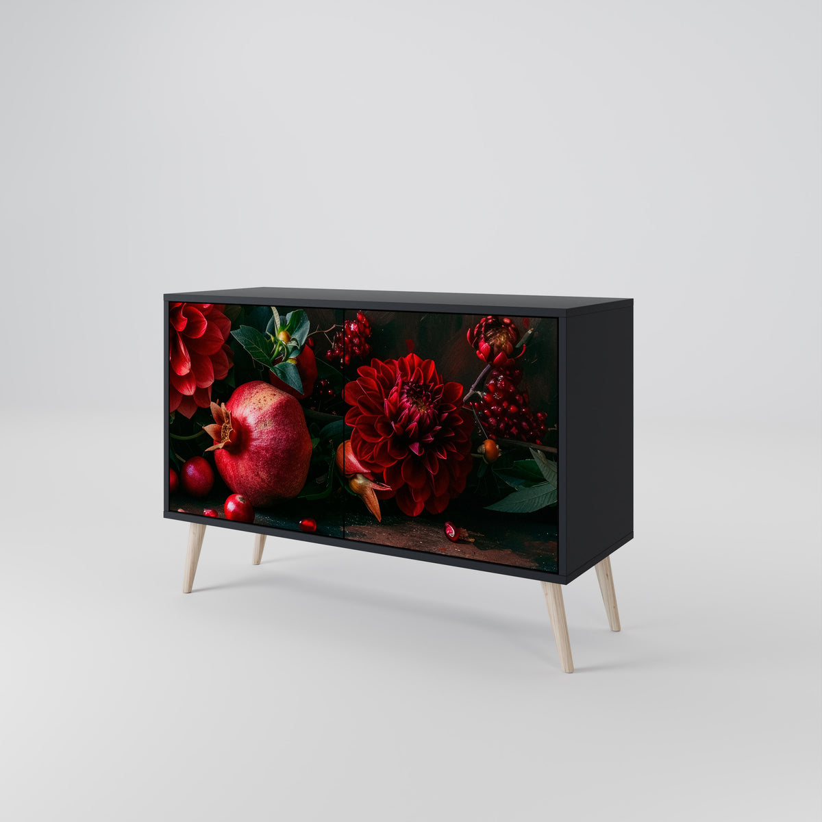 DAHLIAS AND POMEGRANATES 2-Door Sideboard