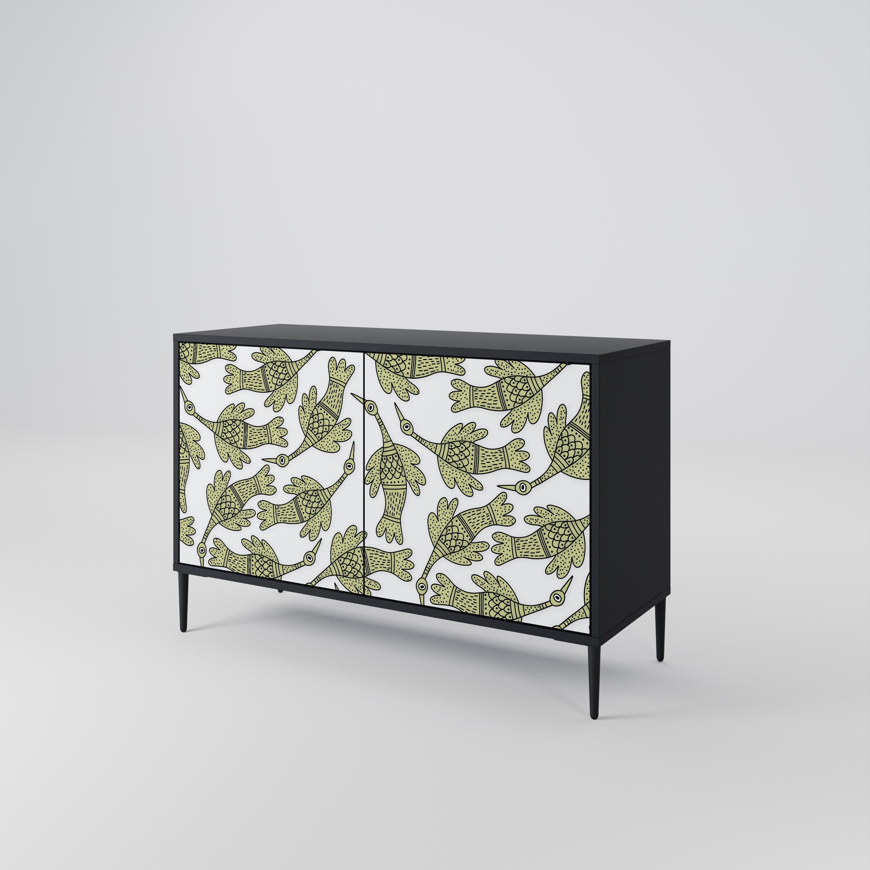 SEEDLING SONGBIRD 2-Door Sideboard in Black Finish