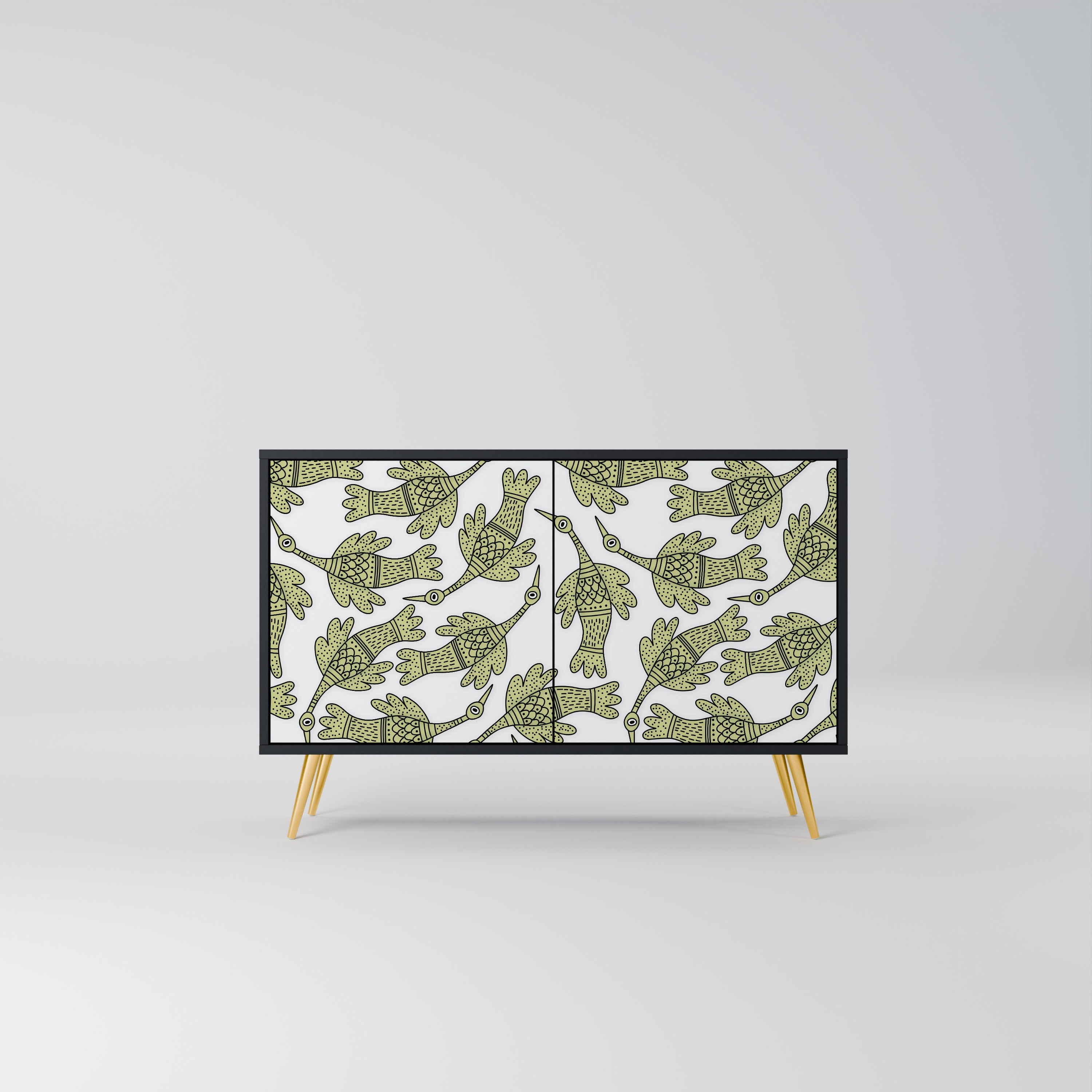 SEEDLING SONGBIRD 2-Door Sideboard in Black Finish