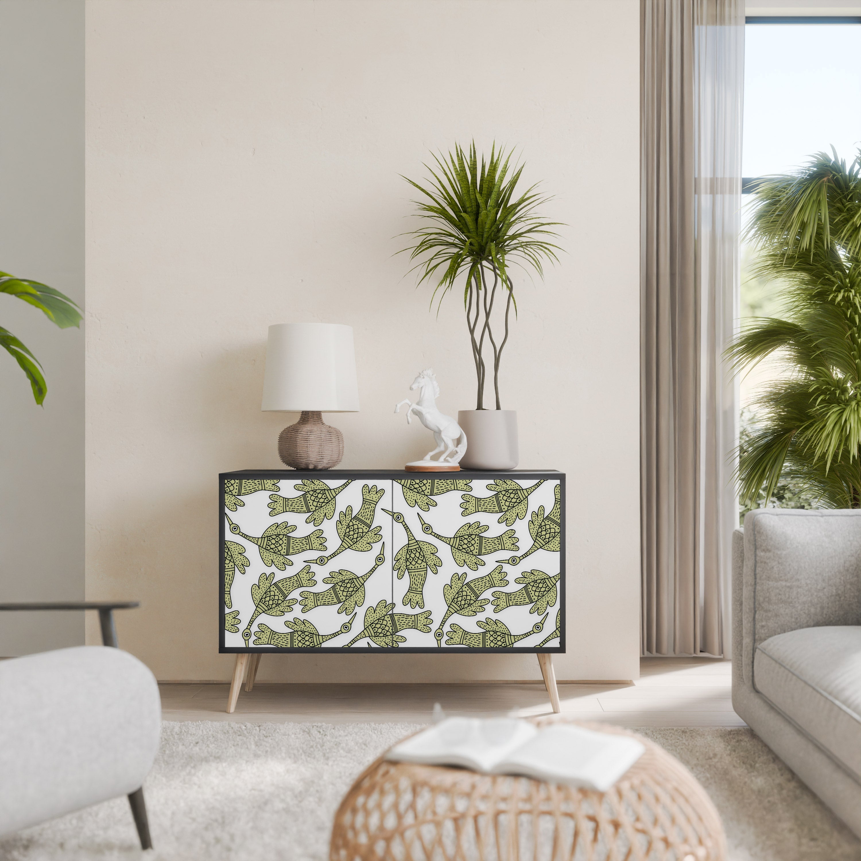 SEEDLING SONGBIRD Aparador de 2 Portas em Acabamento Preto