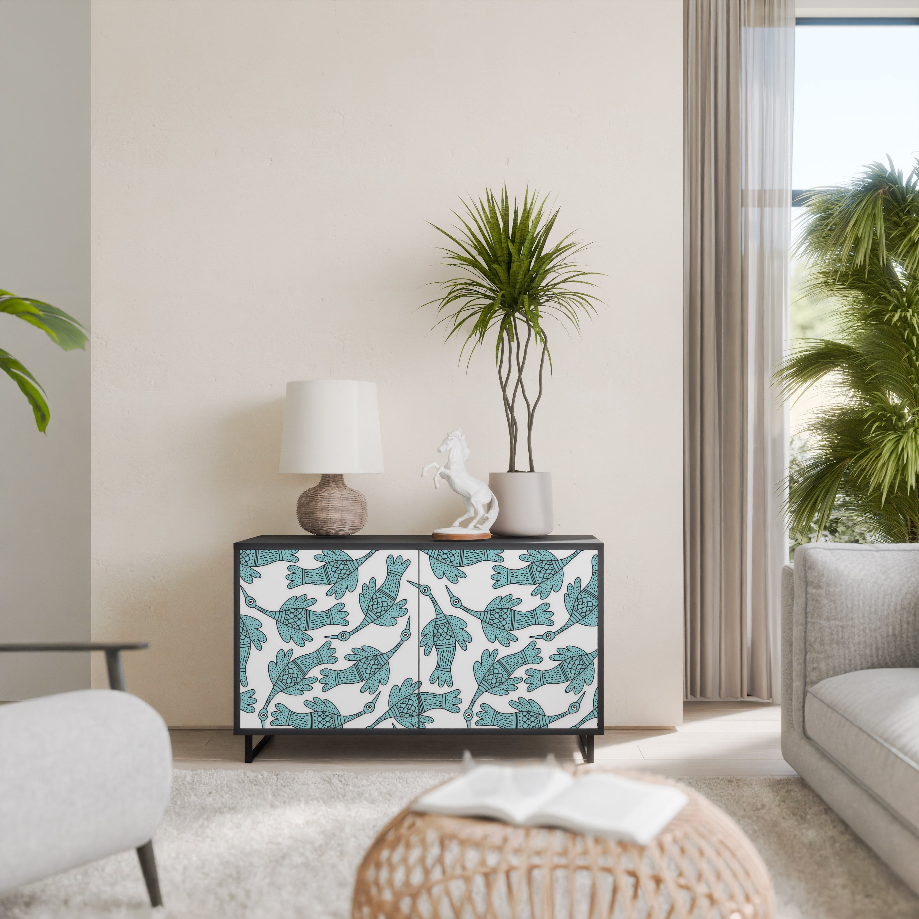 WATERSPOUT SONGIBIRD 2-Door Sideboard in Black Finish