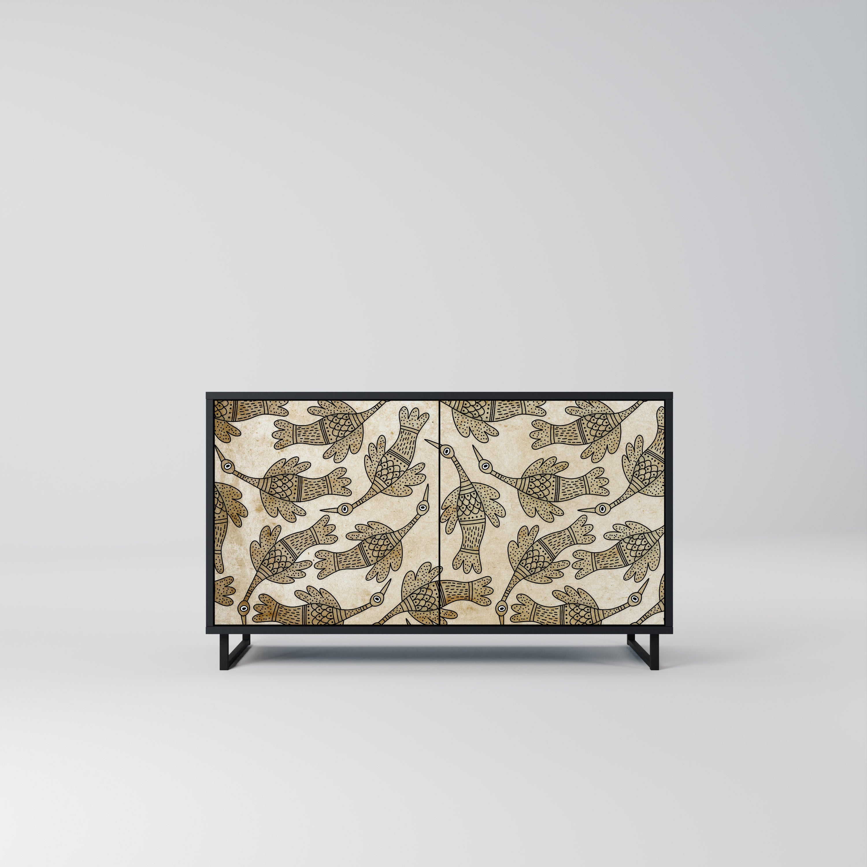 ALMONDINE SONGBIRD 2-Door Sideboard in Black Finish