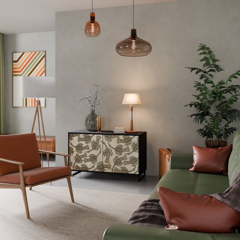 ALMONDINE SONGBIRD 2-Door Sideboard in Black Finish