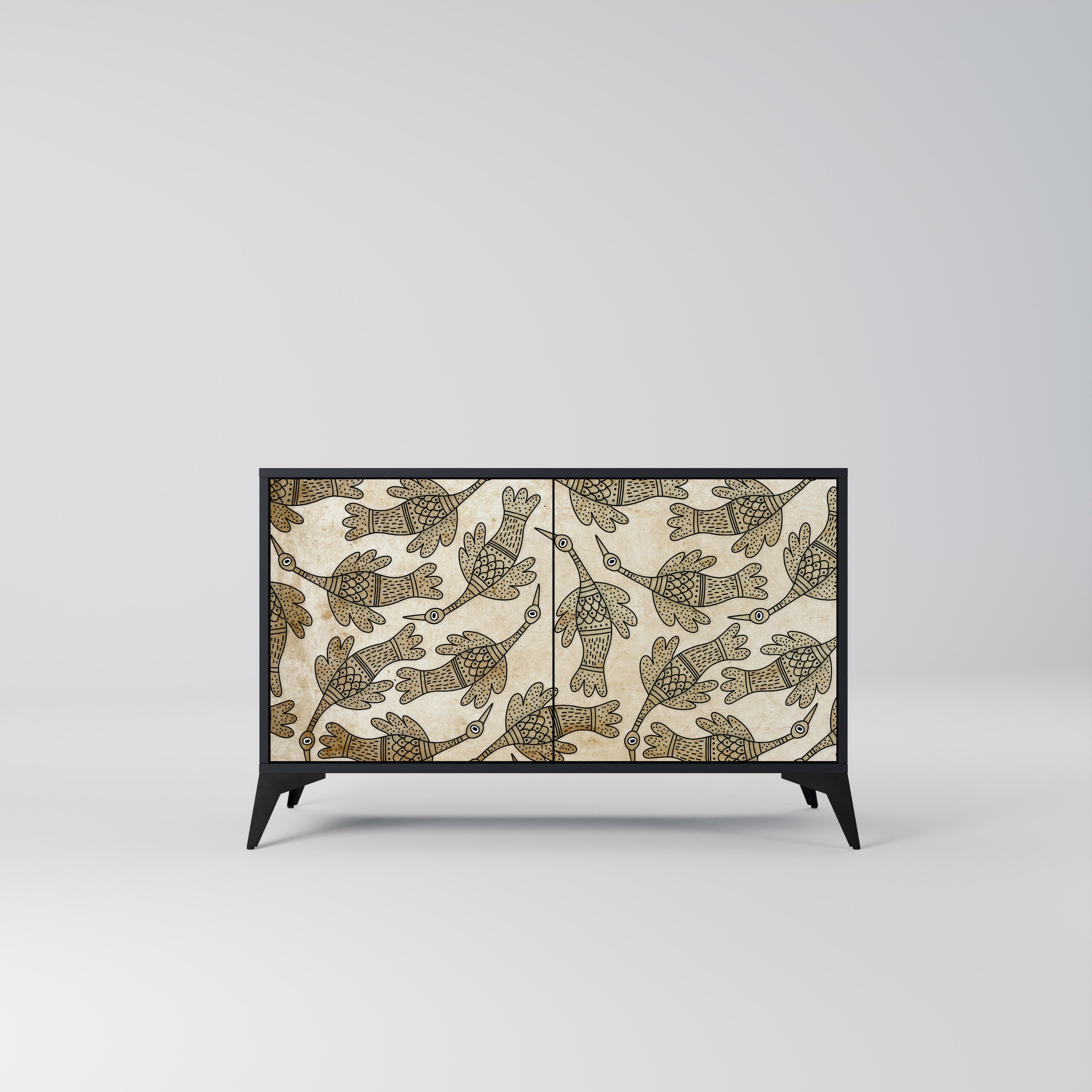 ALMONDINE SONGBIRD 2-Door Sideboard in Black Finish