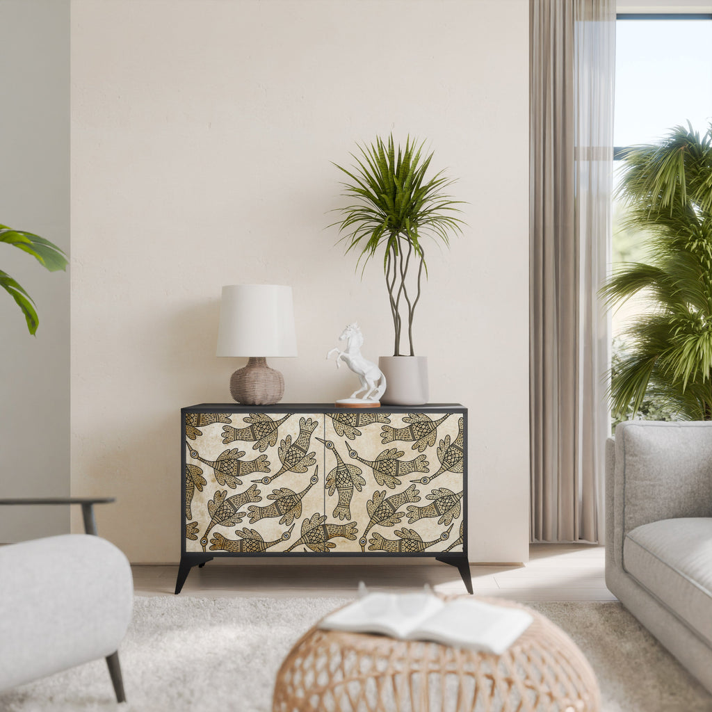 ALMONDINE SONGBIRD 2-Door Sideboard in Black Finish