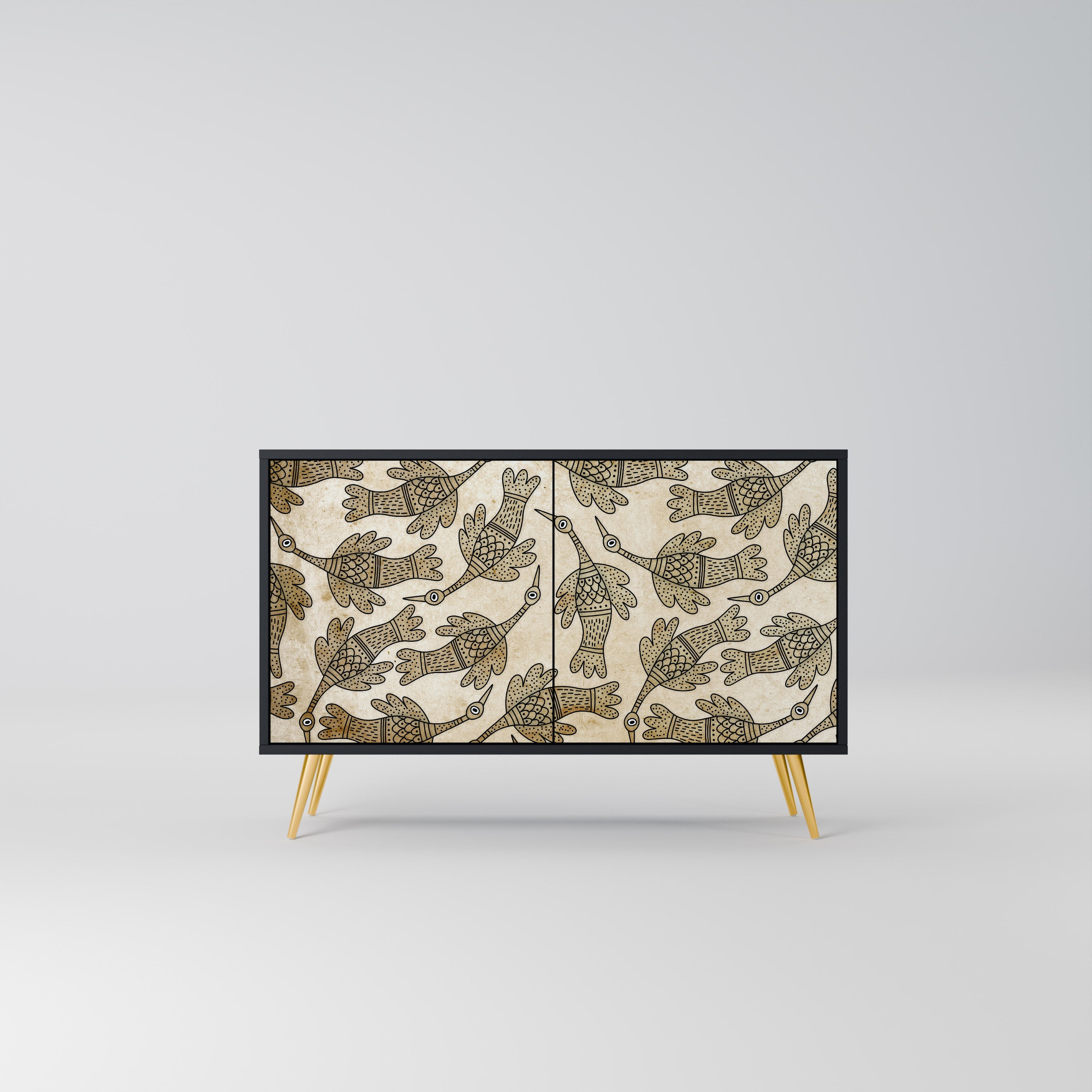 ALMONDINE SONGBIRD 2-Door Sideboard in Black Finish