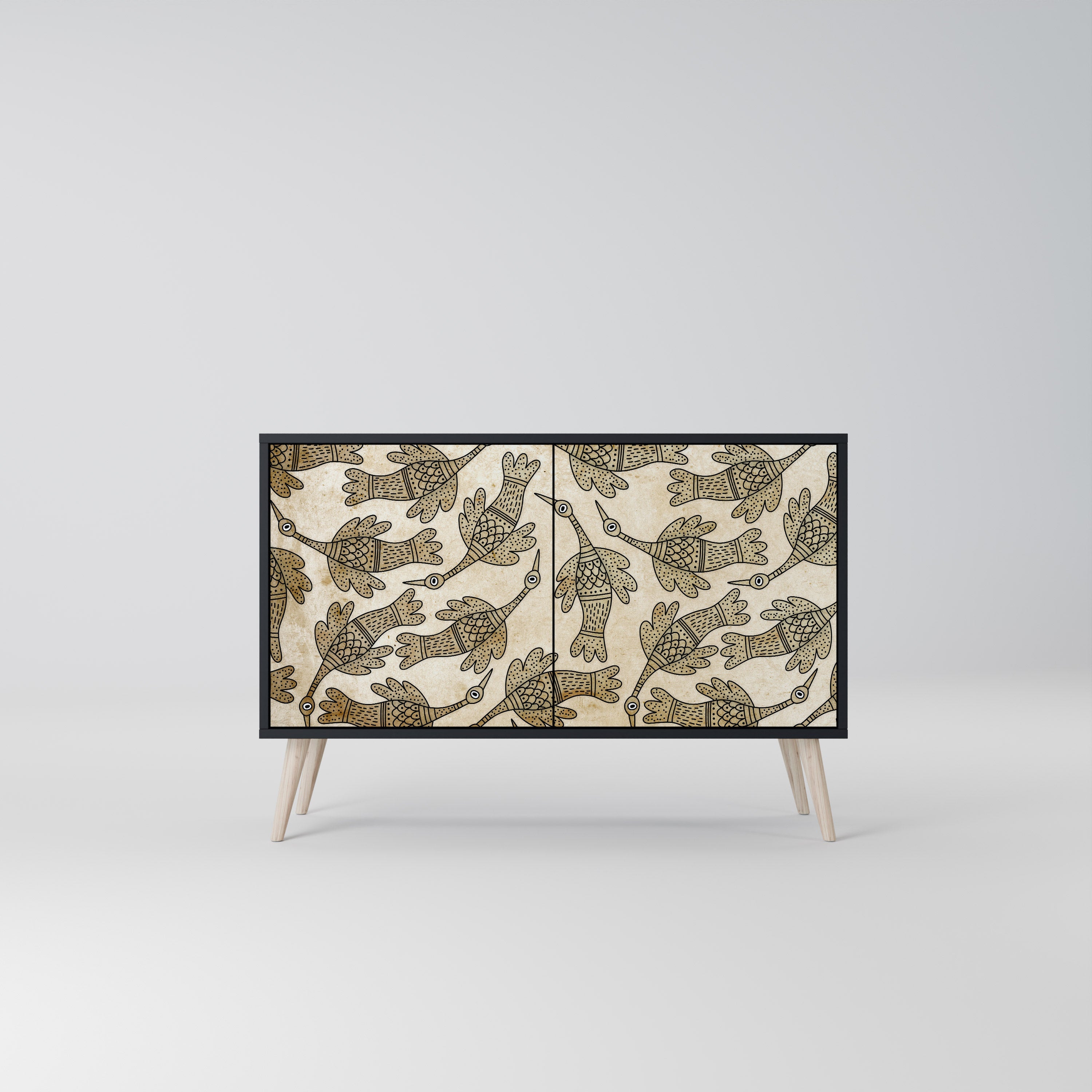 ALMONDINE SONGBIRD 2-Door Sideboard in Black Finish