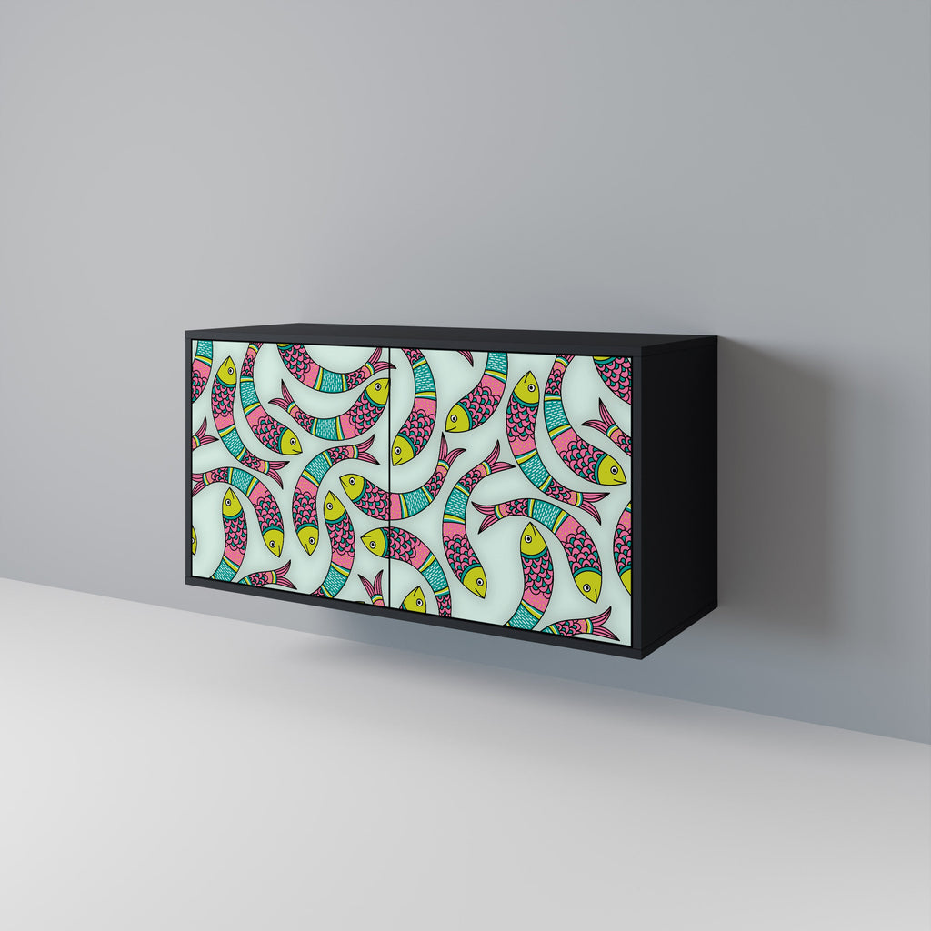 INDIAN FISH 2-Door Sideboard in Black Finish