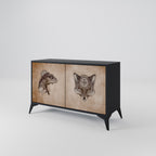 STEAMPUNK CLAN 2-Door Sideboard in Black Finish