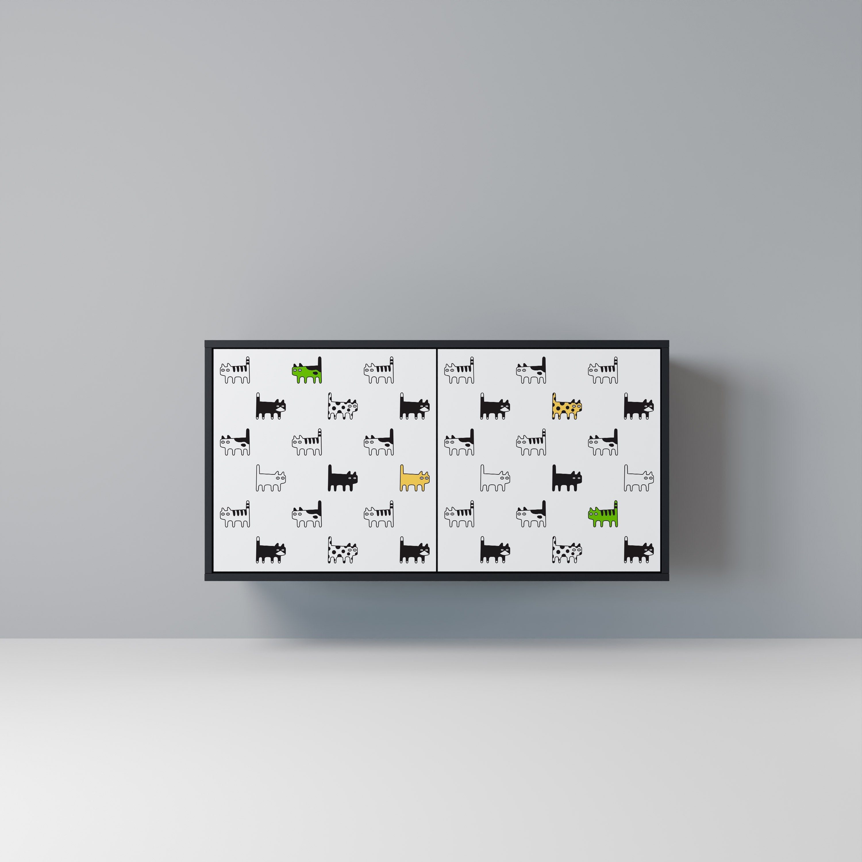 CATS COMPILATION 2-Door Sideboard in Black Finish